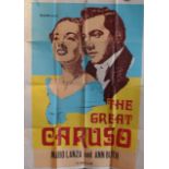 A Vintage "The Great Caruso" Film Poster M-G-M. Crease folds and tears. 1020 x 760mm