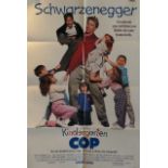 A Vintage "Kindergarten Cop" Film Poster Universal Studios. Top edge damage. 1020 x 680mm