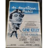 A Vintage "An American in Paris" Film Poster M-G-M. Good. 1040 x 690mm