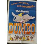 A Vintage Dumbo Film Poster Walt Disney. 700 x 1010mm
