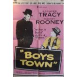 A Vintage "Boys Town" Film Poster M-G-M. Edge discoloration, folds and x1 crease hole. 1010 x 670mm