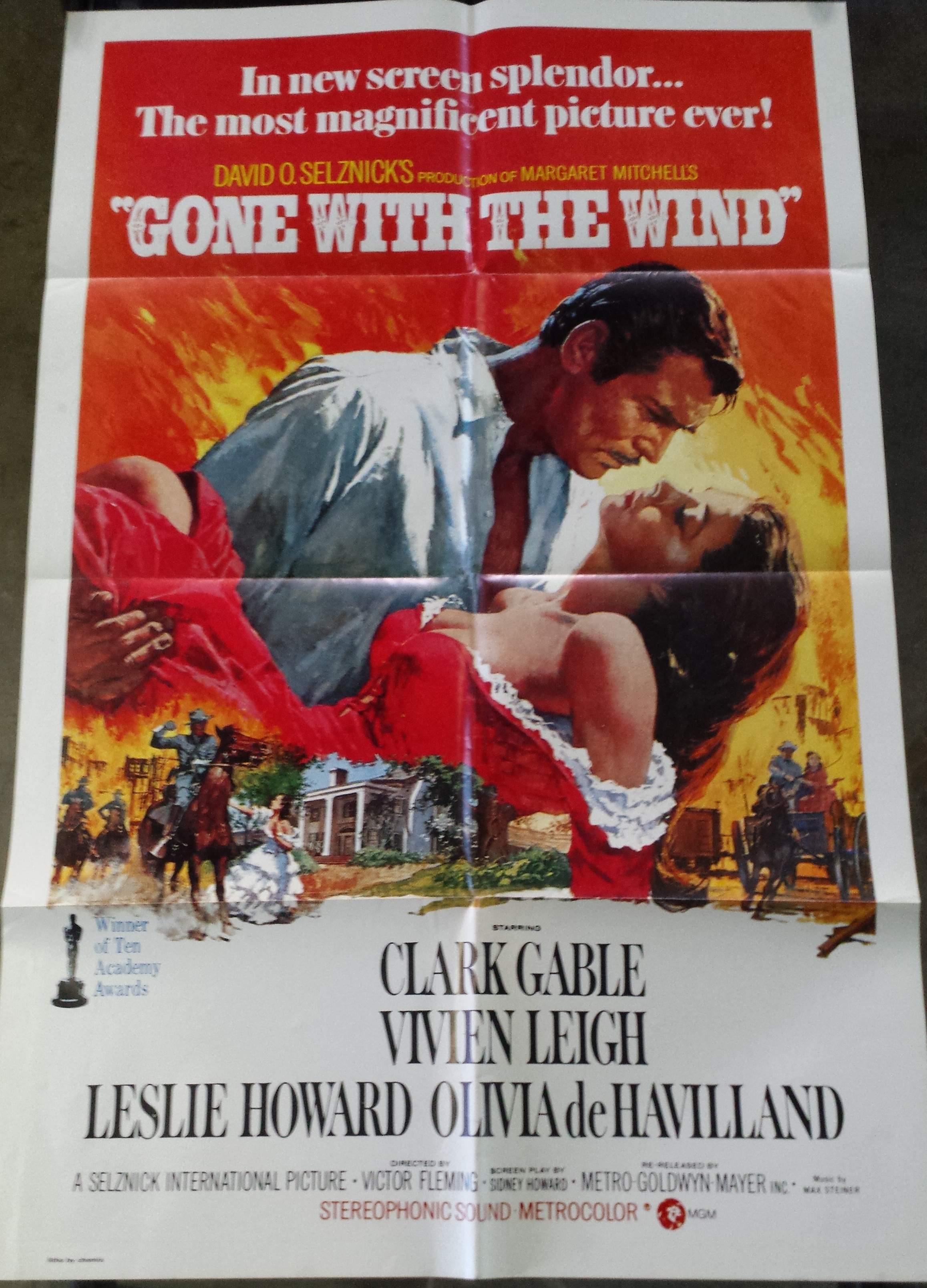 A Vintage "Gone with the Wind" Film Poster M-G-M. Litho by chemix. 1010 x 660mm