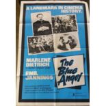 A Vintage The Blue Angel Film Poster Universal Pictures. Discoloration. 1010 x 685mm