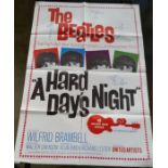 A Vintage "Hard Day's Night" Film Poster United Artists. Folded, fine condition. 1040 x 690mm