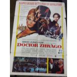 A Vintage "Dr Zhivago Film" Poster M-G-M. Folded, small crease hole. 1020 x 710mm