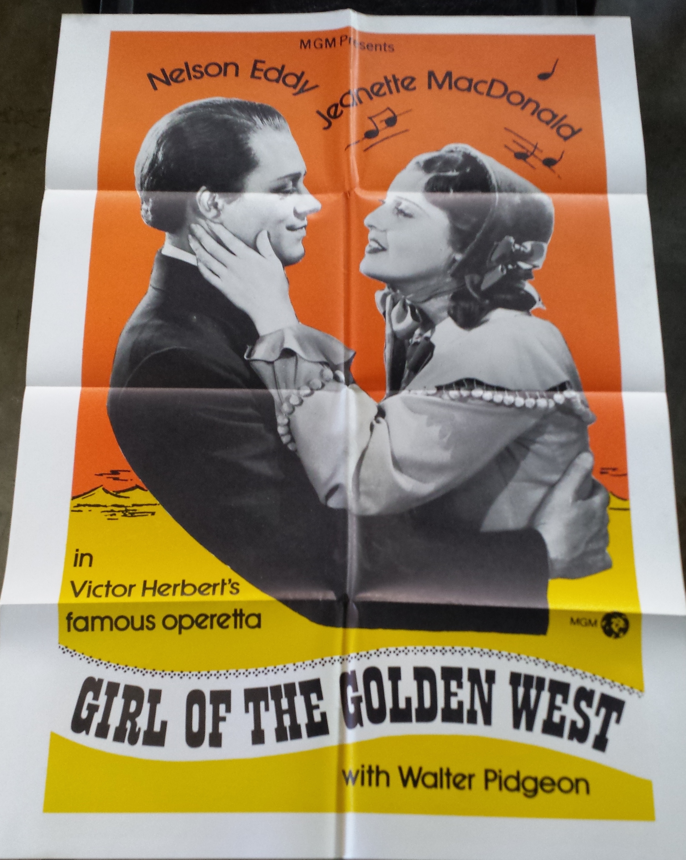 A Vintage "Girl of the Golden West" Film Poster M-G-M. Good. 1010 x 710mm