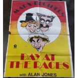 A Vintage "Marx Brothers Day at the Races with Alan Jones" Film Poster Tear, fold creases border