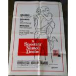 A Vintage "A Streetcar Named Desire" Film Poster United Artists. Folded crease hole 1040 x 690mm
