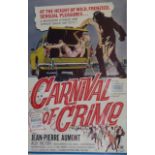 A Vintage Carnival of Crime Poster Twin Films.Excellent.1040 x 670mm