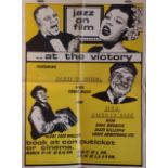 A Vintage "Jazz on Film at the Victory" Film Poster Corner damage, folds and crease tears. 740 x