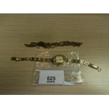 9ct gold necklace and ladies wristwatch