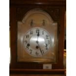 Edwardian oak cased Wminster chime mantle clock