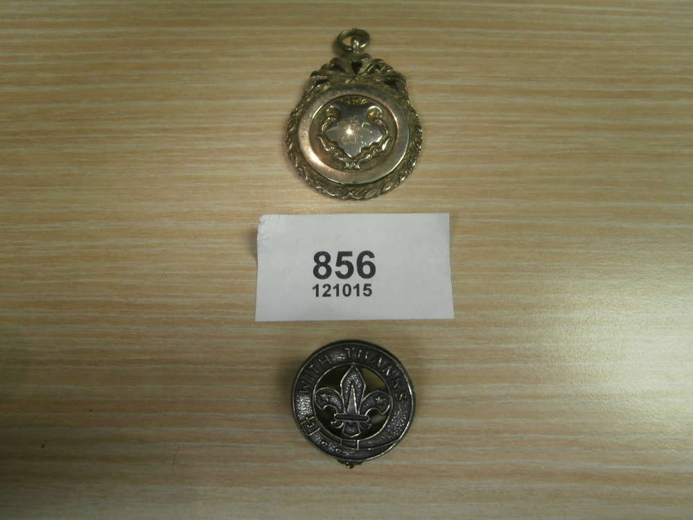 Silver scouts badge and medal