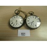 2 Edwardian silver cased gents pocketwatches, one by Farringdon - London