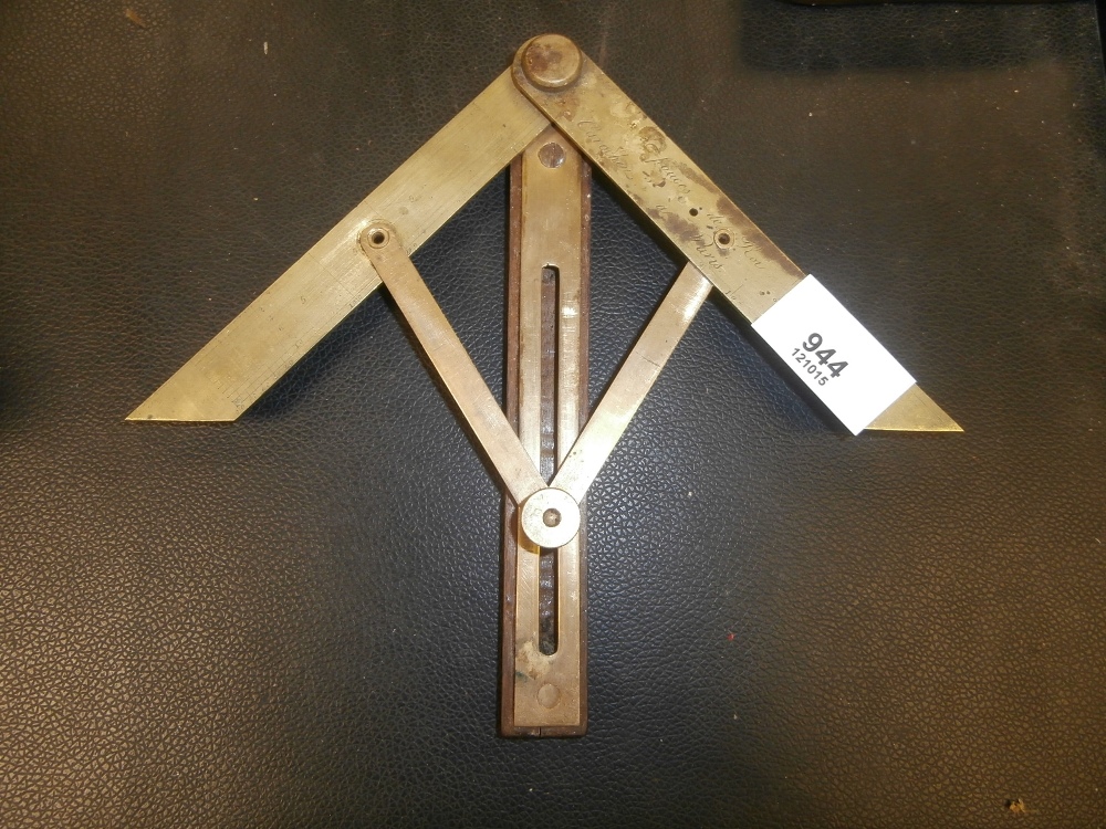 18th Century French brass adjustable cartographers tool by Carocher, Paris - measurements in