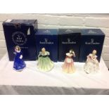 Three boxed Royal Doulton figurines from the Peggy Davies collection - Christine, Lily, &