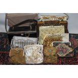 Ladies' vintage handbags selection including Art Nouveau and Art Deco beaded bags with jewelled