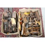 Selection of vintage woodwork tools including saws,