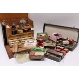 Victorian microscope slide making kit in a mahogany case, signed - Stanley,