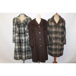 Selection of ladies' vintage clothing circa 1950s to 1970s, including town and country wear coats,