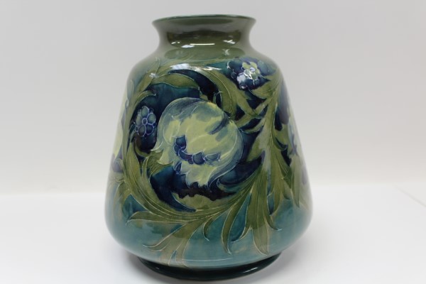 Moorcroft Late Florian Ware vase - impressed marks and green painted signature CONDITION REPORT - Image 2 of 3