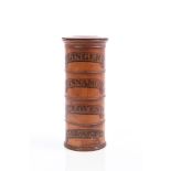 Late 19th century four-section turned wood spice tower CONDITION REPORT Overall condition good, some