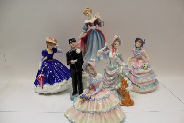 Six Royal Doulton figures - Daydreams HN1731, Loyal Friend HN3358, Hannah HN3369, Amy HN3316, Mary