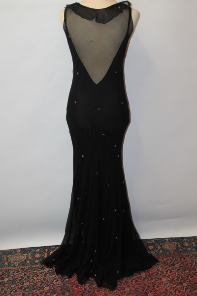 Ladies' 1930s / 1940s vintage clothing including black Moiri evening dress, - Image 2 of 3