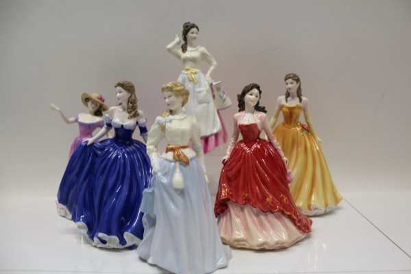 Six Royal Doulton figures - Rebecca HN4768, Special Occasion HN4100, Beth HN4156, Dairy Maid HN4249,