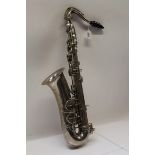 19th century plated saxophone by Arsene Zoe Lecomte, stamped - A.