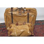 Gucci vintage luggage, two suitcases Double G monogram, vinyl canvas,