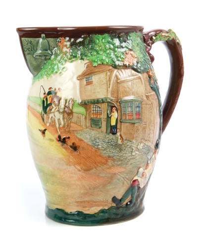 Royal Doulton relief moulded limited edition jug, entitled - 'The Regency Coach', no. 48 of 500,