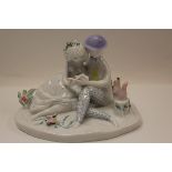 Rosenthal studio-line figure group by Raymond Peynet - seated couple reading CONDITION REPORT