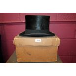 Gentlemen's vintage black silk top hat by Scott & Co. Piccadilly, in original box CONDITION REPORT 6