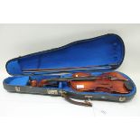 Old violin bearing label - Anton Klier, length of back excluding button 35.