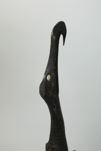 African carved wood fertility figure of a woman and a bird, - Image 4 of 4
