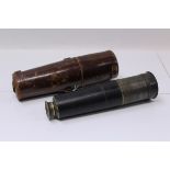 19th century lacquered brass four-draw telescope by Ross, London,