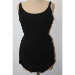 Ladies' vintage circa 1960s black wool knitted swimming costume by American fashion Icon and