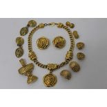 Vintage designer jewellery - selection of Guy Laroche French jewellery - gold tone metal,