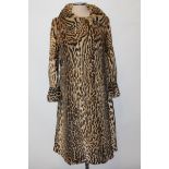 Ocelot fur coat circa 1950s / 1960s vintage fitted design with slightly fitted 'A' line styling,