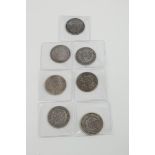 G.B. George III Half Crowns - 1816, 1817 (x 3), 1818 and 1819 (x 2).