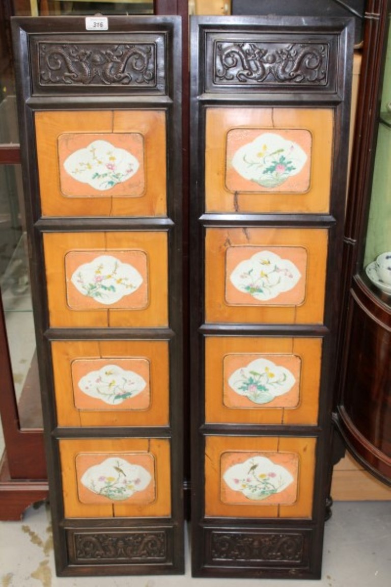 Pair of 19th century Chinese export panels,