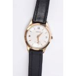 Gentlemen's Garrard gold (9ct) wristwatch with Swiss manual-wind mechanical movement,