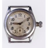 1930s gentlemen's Oyster Unicorn wristwatch with manual wind movement, the circular dial with