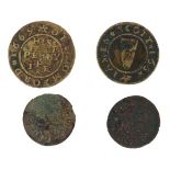 Essex - Romford 17th century Halfpenny and Farthing tokens - Micheall Markem ¼ 1653 Baker's Arms.