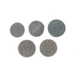 Essex - Bocking 17th century Halfpenny and Farthing tokens - Nathaniell Boosey ½ (x 4) and John