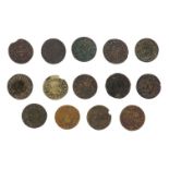 Essex - Hedingham, Castle & Sible 17th century Farthing tokens - Thomas Hewes ¼ Castle (x 2),