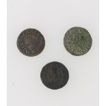 Essex - Much Clafton (Great Clacton) 17th century Farthing tokens - Will Anger ¼ 1654 Unicorn (x 2).