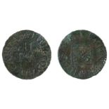 Essex - Little Coggeshall 17th century Farthing token - John Haney ¼ Arms (V. Rare).