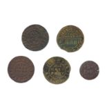 Essex - Brentwood 17th century Halfpenny and Farthing tokens - John Betes ½ 1669 Clove on